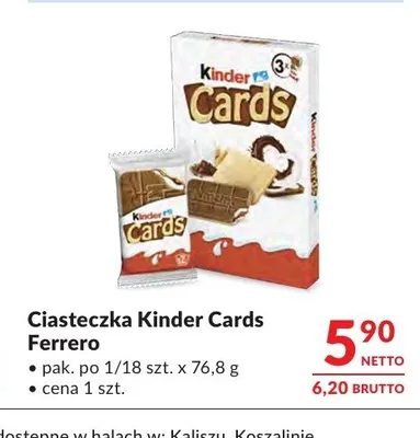 Ciasteczka Kinder Cards promocja w Makro