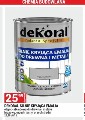 Emalia olejowo-alkidowa Dekoral Silnie Kryjąca promocja w Merkury Market