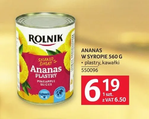 Ananas w syropie Rolnik promocja w Selgros