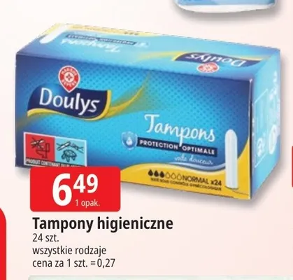 Tampony higieniczne Doulys promocja w Leclerc