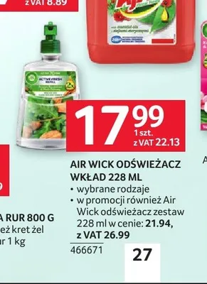Wkład do odświeżacza powietrza Air Wick promocja w Selgros