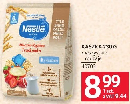 Kaszka Nestlé 230 g promocja w Selgros