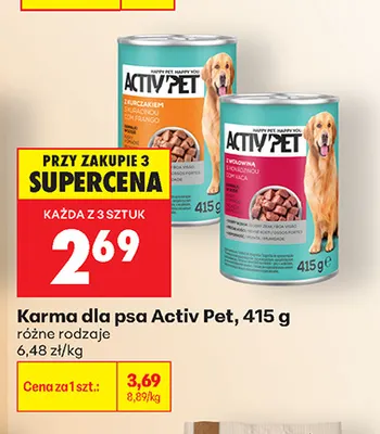 Karma dla psa Activ Pet promocja w Biedronka