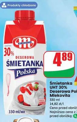 Śmietanka UHT 30% Deserowa Polska promocja w Dino