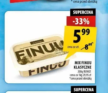 Miks tłuszczowy Finuu Klasyczne promocja w Arhelan