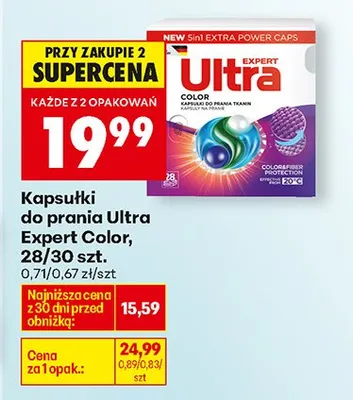 Kapsułki do prania Ultra Expert Color promocja w Biedronka
