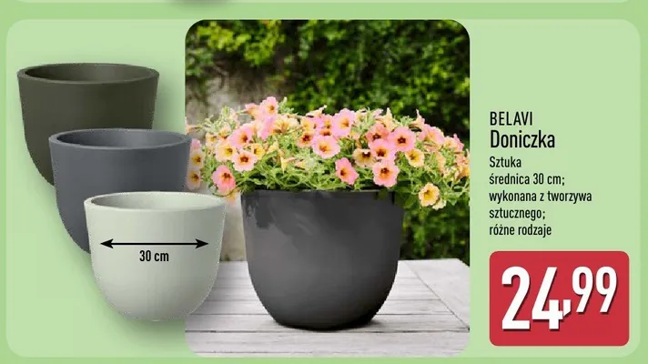 Doniczka ceramiczna z podstawką promocja w Aldi