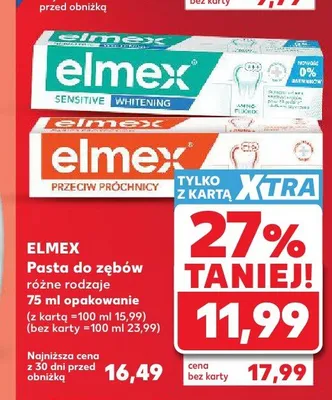 Pasta do zębów Elmex Sensitive Whitening 75ml promocja w Kaufland