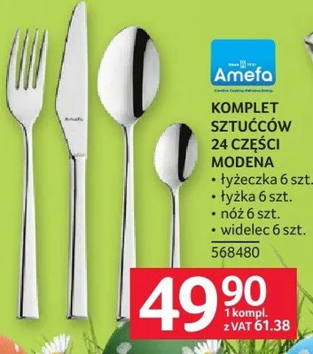 Komplet sztućców 24 części Modena Amefa promocja w Selgros