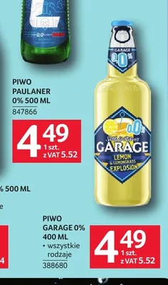 Piwo bezalkoholowe Garage 0% promocja w Selgros