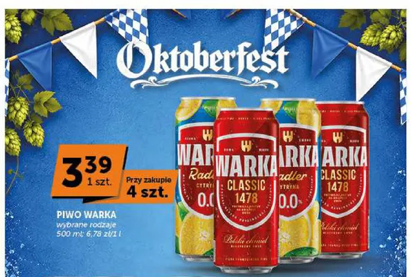 Piwo Warka Classic promocja w Euro Sklep