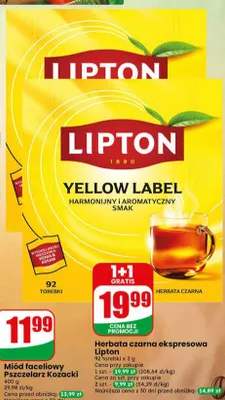 Herbata czarna ekspresowa Lipton Yellow Label promocja w Dino