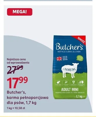 Karma pełnoporcjowa dla psów Butcher's Adult Mini promocja w Rossmann