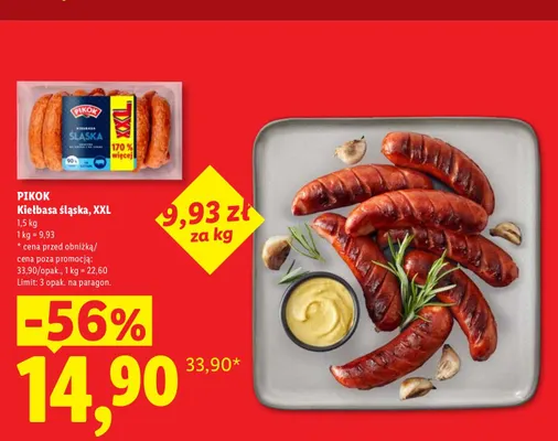 Kiełbasa śląska XXL Pikok promocja w Lidl