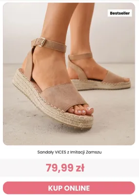 Sandały VICES z imitacji zamszu promocja w Renee