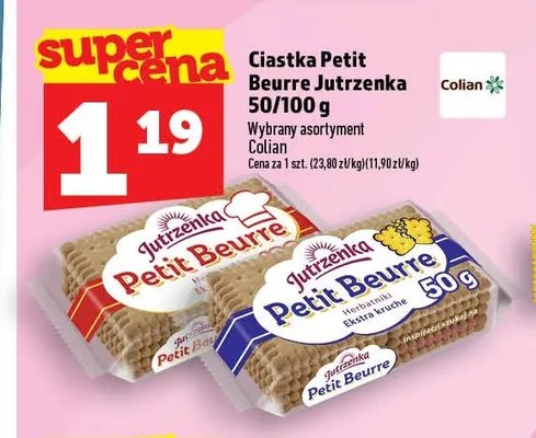Ciastka Petit Beurre Jutrzenka 50 g promocja w TOPAZ