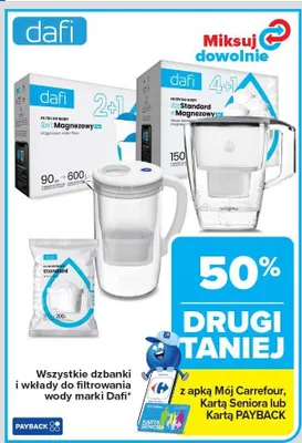 Dzbanki i wkłady do filtrowania wody promocja w Carrefour