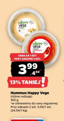 Hummus klasyczny Happy Vege promocja w Netto