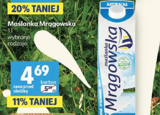Maślanka Mrągowska promocja w Delikatesy Centrum