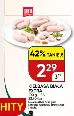 Kiełbasa biała extra promocja w Chata Polska
