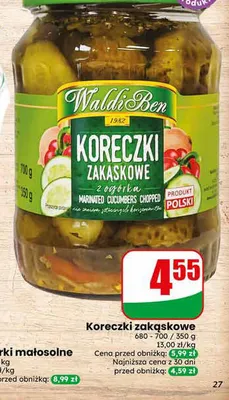 Koreczki zakąskowe z ogórka Waldi Ben promocja w Dino