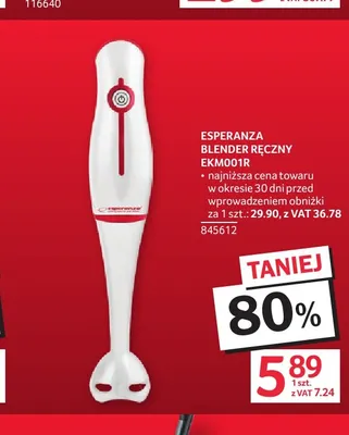 Blender ręczny EKM001R Esperanza promocja w Selgros