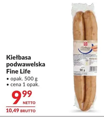 Kiełbasa podwawelska Fine Life promocja w Makro