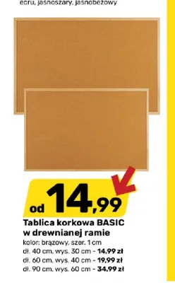 Tablica korkowa Basic w drewnianej ramie promocja w Bricomarche