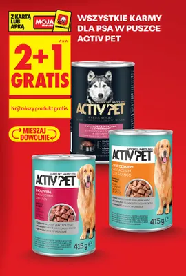 Karmy dla psa w puszce Activ Pet promocja w Biedronka