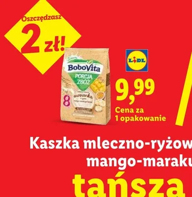 Kaszka mleczno-ryżowa Porcja Zbóż mango-marakuja-banan promocja w Lidl