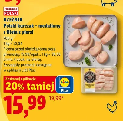Polski kurczak - medaliony z fileta z piersi promocja w Lidl