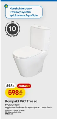 Kompakt Wc Tresso bezkołnierzowy promocja w Castorama