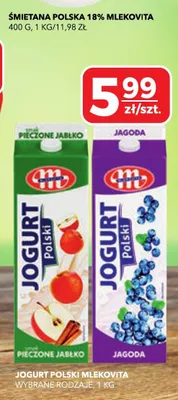 Jogurt polski jagoda promocja w Top Market