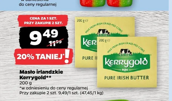 Masło irlandzkie Kerrygold promocja w Netto