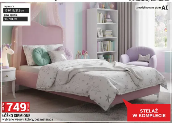 Łóżko Sirmione bez materaca promocja w Merkury Market