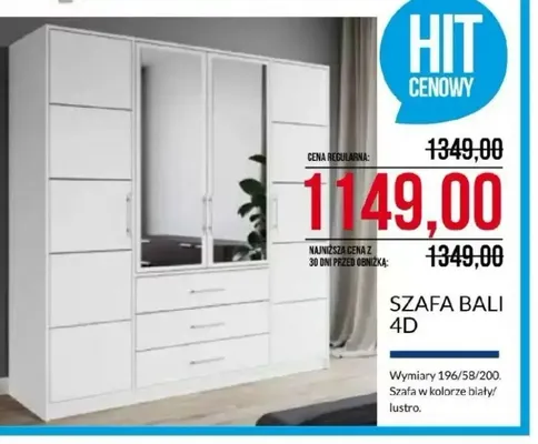 Szafa Bali 4D promocja w Abra Meble