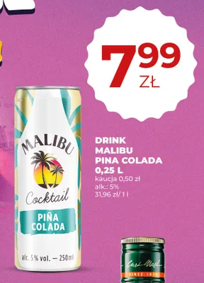 Drink Malibu Pina Colada promocja w Duży Ben