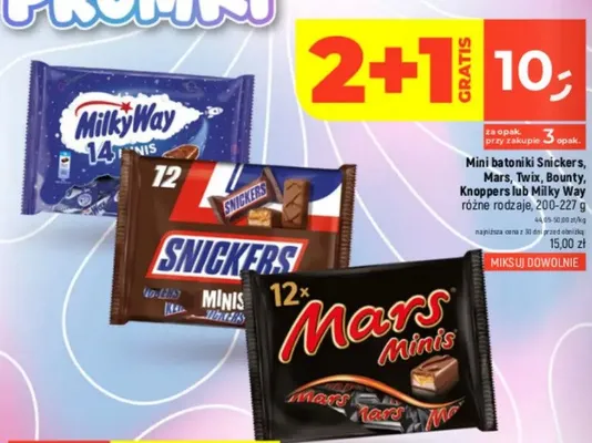 Mini batoniki Snickers 200-227g promocja w Dealz