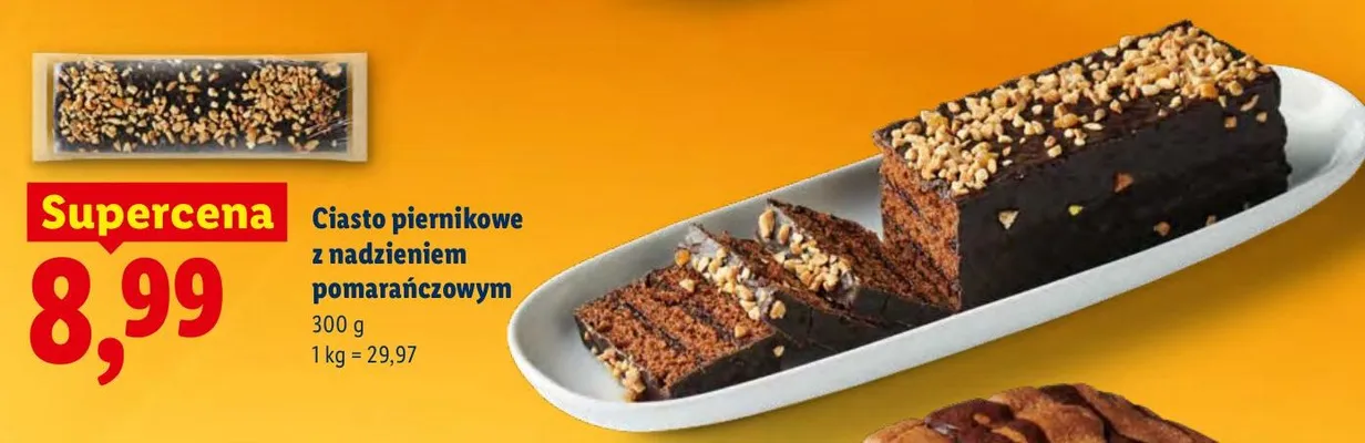 Ciasto piernikowe z nadzieniem pomarańczowym promocja w Lidl