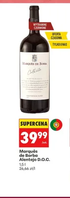 Wino czerwone wytrawne Marquês de Borba Alentejo D.O.C. promocja w Biedronka