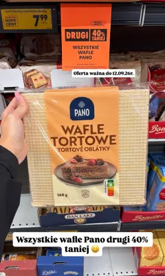 Wafle tortowe Pano promocja w Biedronka