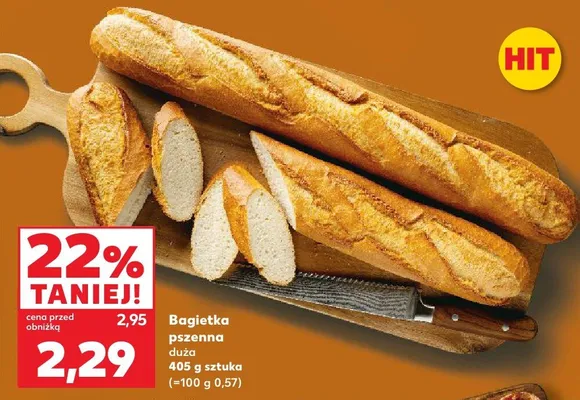 Bagietka pszenna duża PIEKARNIA W SERCU LIDLA promocja w Kaufland