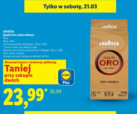 Kawa mielona Qualità Oro promocja w Lidl