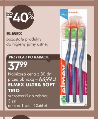Szczoteczki do zębów Ultra Soft Trio Elmex promocja w Super-Pharm