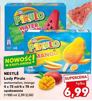 Lody Pirulo watermelon, mango promocja w Kaufland