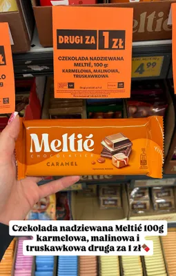 Czekolada nadziewana Meltié karmelowa promocja w Biedronka