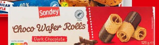Rurki Choco Wafer Rolls Dark Chocolate Sondey promocja w Lidl