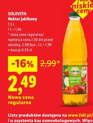 Nektar jabłkowy Solevita promocja w Lidl