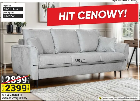 Sofa Vasco III promocja w Merkury Market