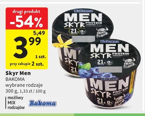 Skyr Men Bakoma promocja w Intermarche